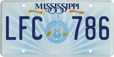 MS license plate LFC786
