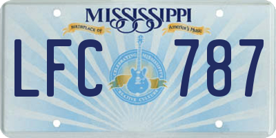 MS license plate LFC787