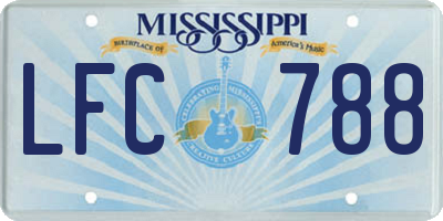 MS license plate LFC788