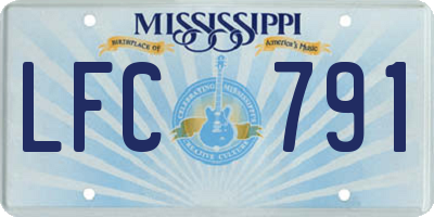 MS license plate LFC791
