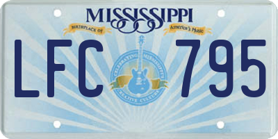 MS license plate LFC795
