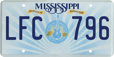 MS license plate LFC796