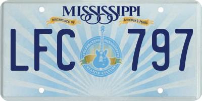 MS license plate LFC797