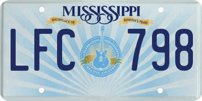 MS license plate LFC798