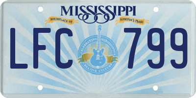 MS license plate LFC799