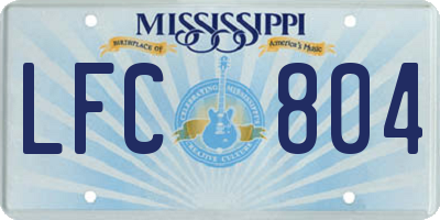 MS license plate LFC804