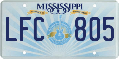 MS license plate LFC805