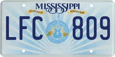 MS license plate LFC809