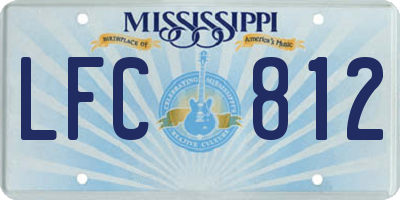 MS license plate LFC812