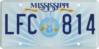 MS license plate LFC814