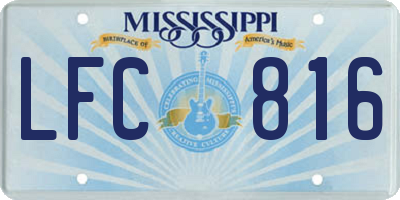 MS license plate LFC816