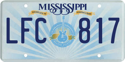 MS license plate LFC817