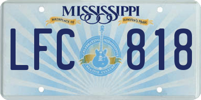 MS license plate LFC818