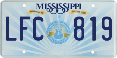 MS license plate LFC819