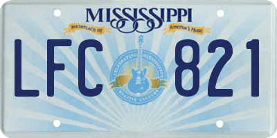 MS license plate LFC821