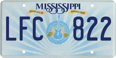 MS license plate LFC822