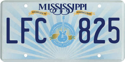 MS license plate LFC825