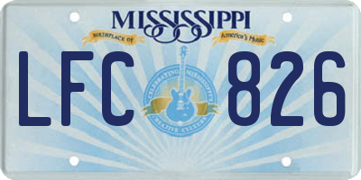 MS license plate LFC826