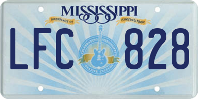MS license plate LFC828