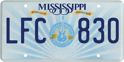MS license plate LFC830