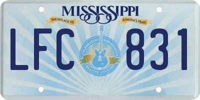 MS license plate LFC831