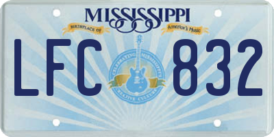 MS license plate LFC832