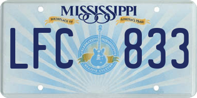 MS license plate LFC833
