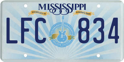MS license plate LFC834