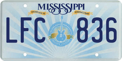 MS license plate LFC836