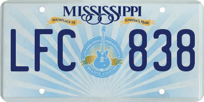 MS license plate LFC838