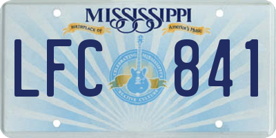 MS license plate LFC841
