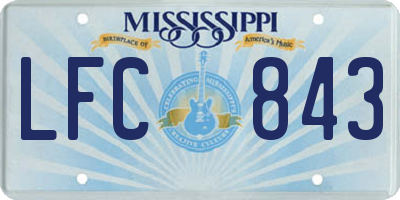 MS license plate LFC843