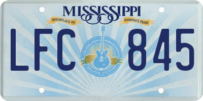 MS license plate LFC845