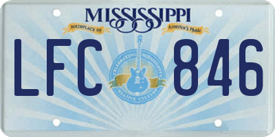MS license plate LFC846