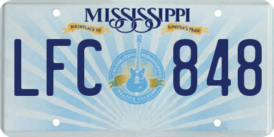 MS license plate LFC848