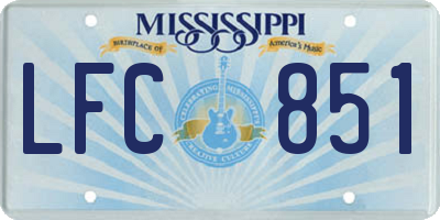 MS license plate LFC851