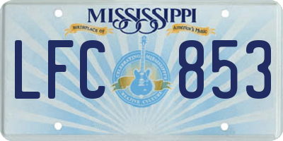 MS license plate LFC853