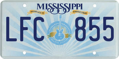 MS license plate LFC855