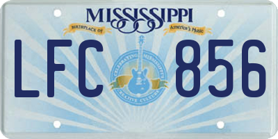 MS license plate LFC856