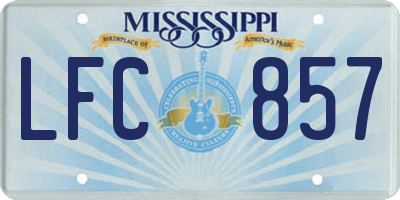 MS license plate LFC857
