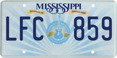 MS license plate LFC859