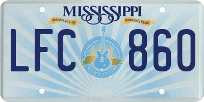 MS license plate LFC860