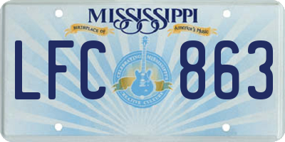 MS license plate LFC863