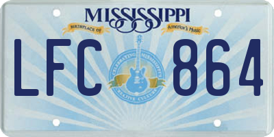 MS license plate LFC864