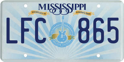 MS license plate LFC865