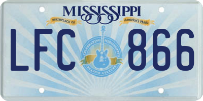 MS license plate LFC866