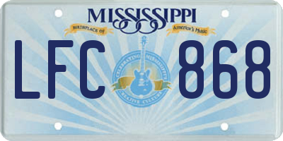 MS license plate LFC868
