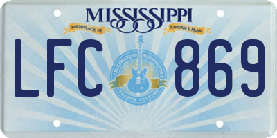 MS license plate LFC869