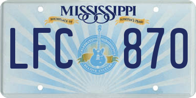 MS license plate LFC870