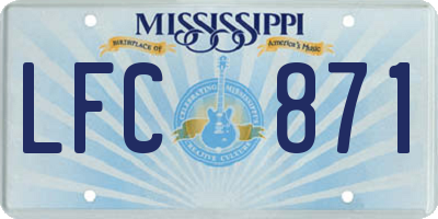 MS license plate LFC871